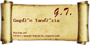 Gegán Tanázia névjegykártya